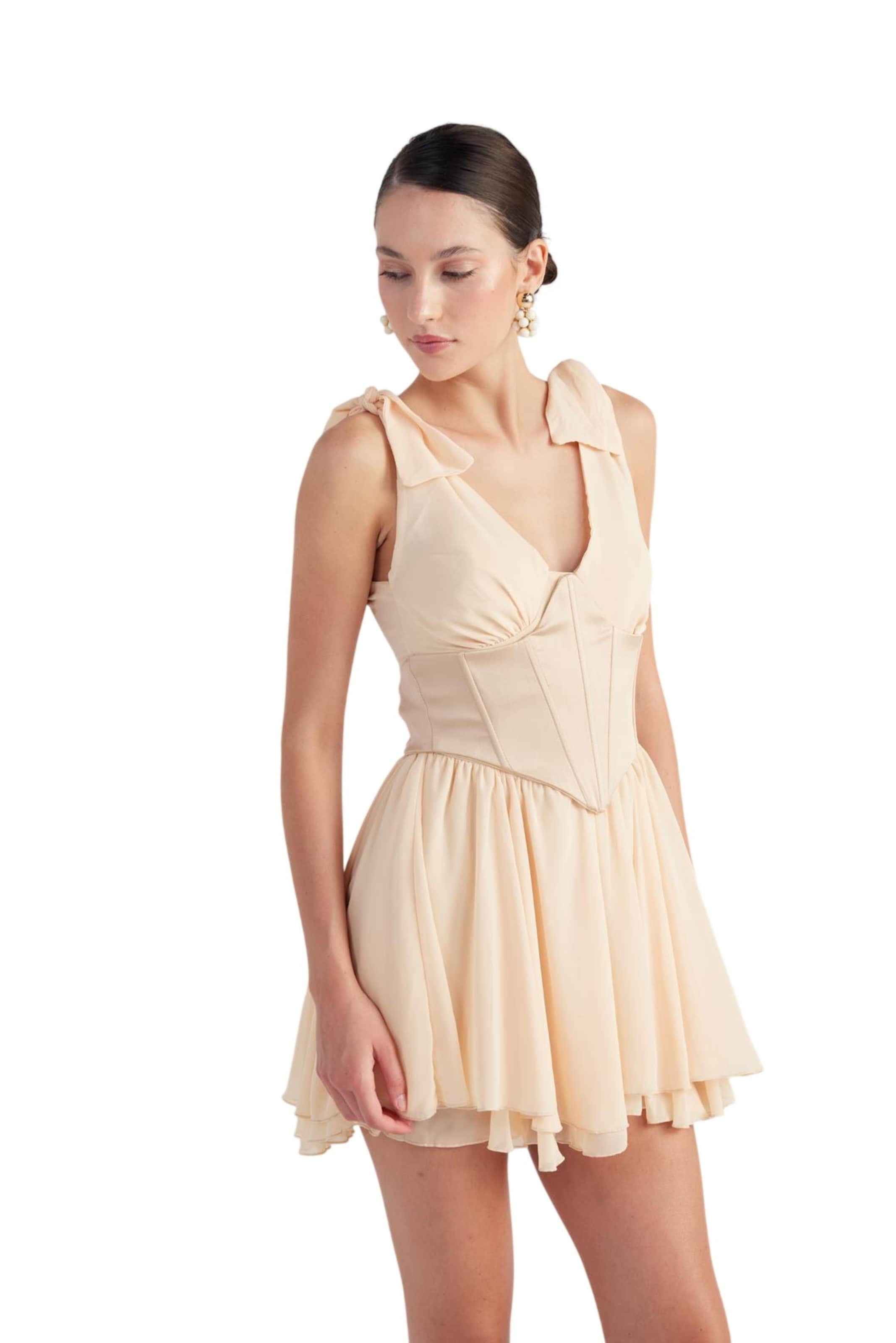 HOLLY LOLLY Sommerkleid in Beige: Vorderseite