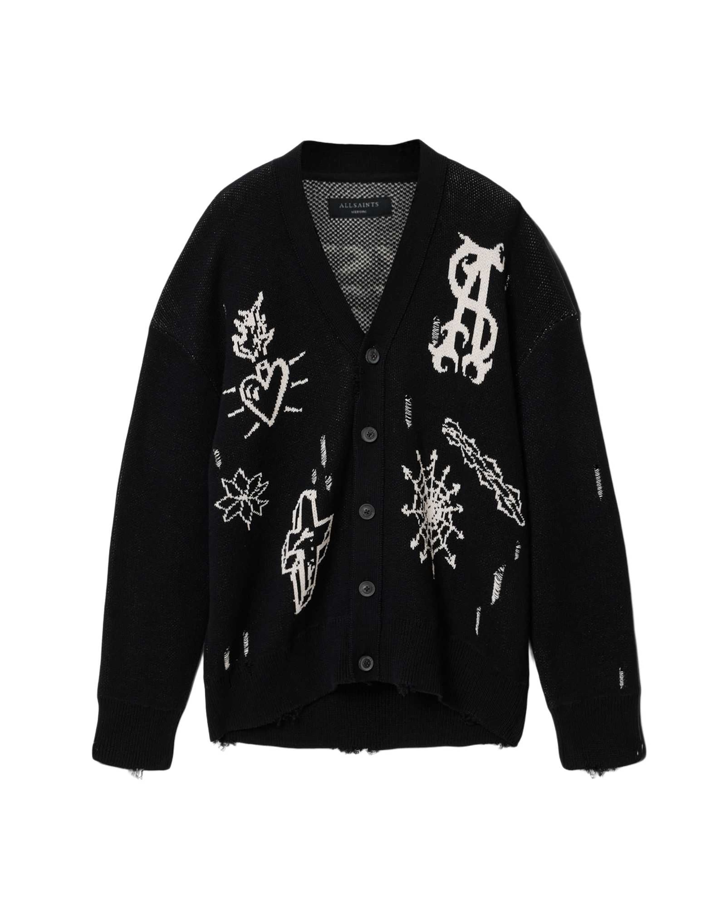 AllSaints Плетена жилетка 'STAGED' в черно: отпред