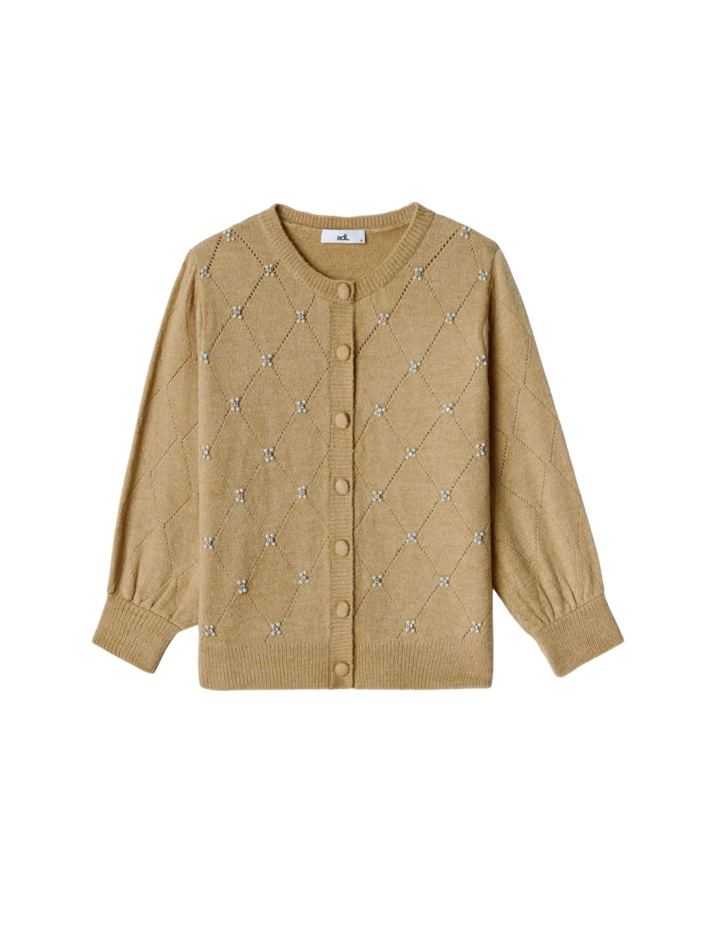 adl Gebreid vest in Beige: voorkant