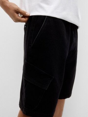 Pull&Bear Loosefit Shorts in Schwarz