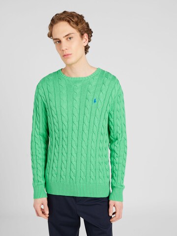 Polo Ralph Lauren Regular fit Пуловер 'DRIVER' в зелено: отпред