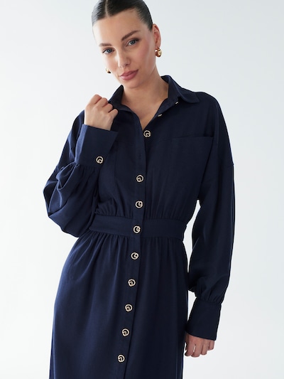 BWLDR Robe-chemise 'Lola' en bleu marine, Vue avec produit