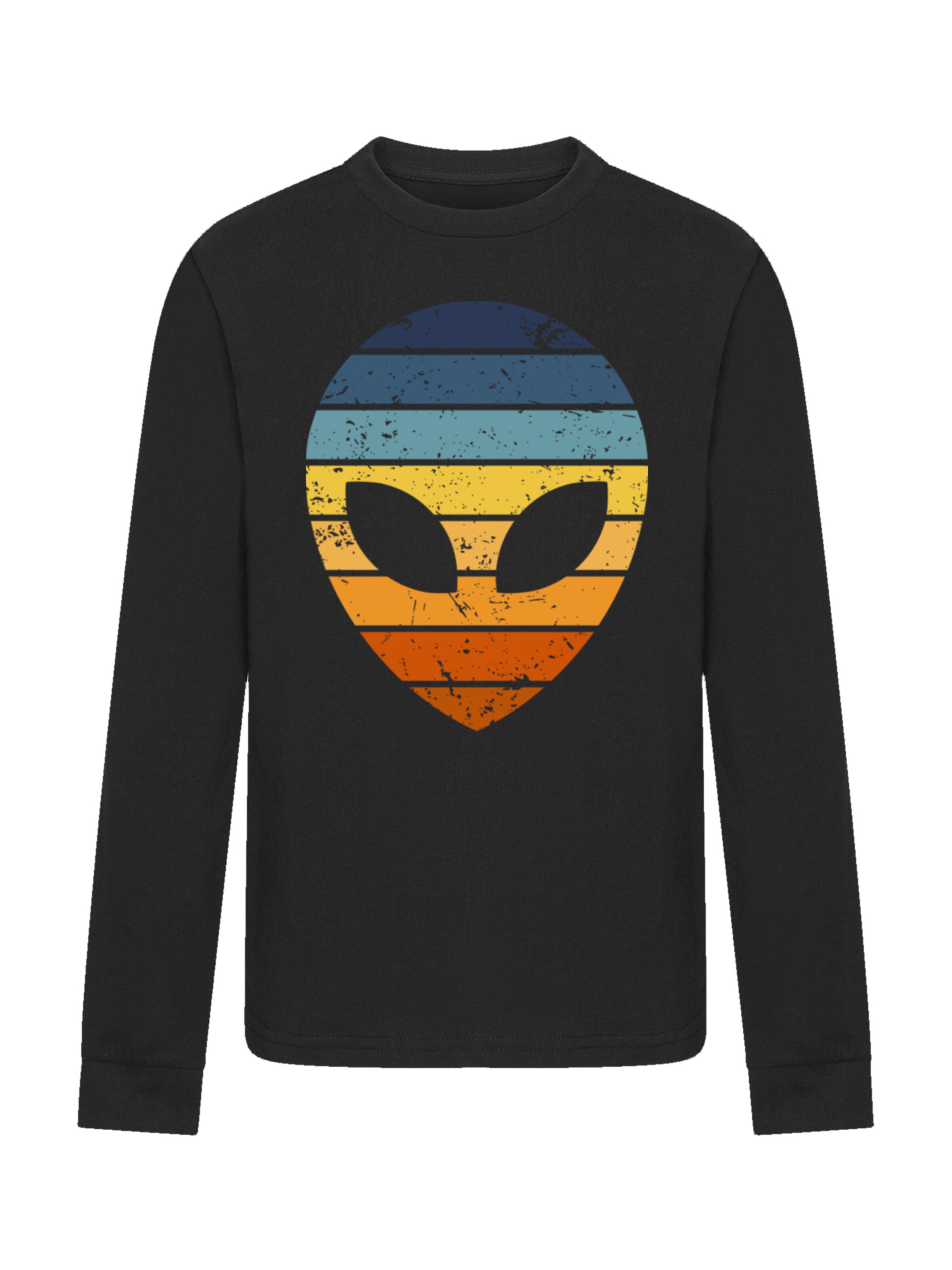 T-Shirt 'Alien Sonnenuntergang Retro' F4NT4STIC en noir : devant