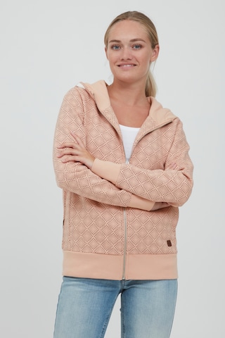 Oxmo Zip-Up Hoodie 'VENDELA' in Pink: front