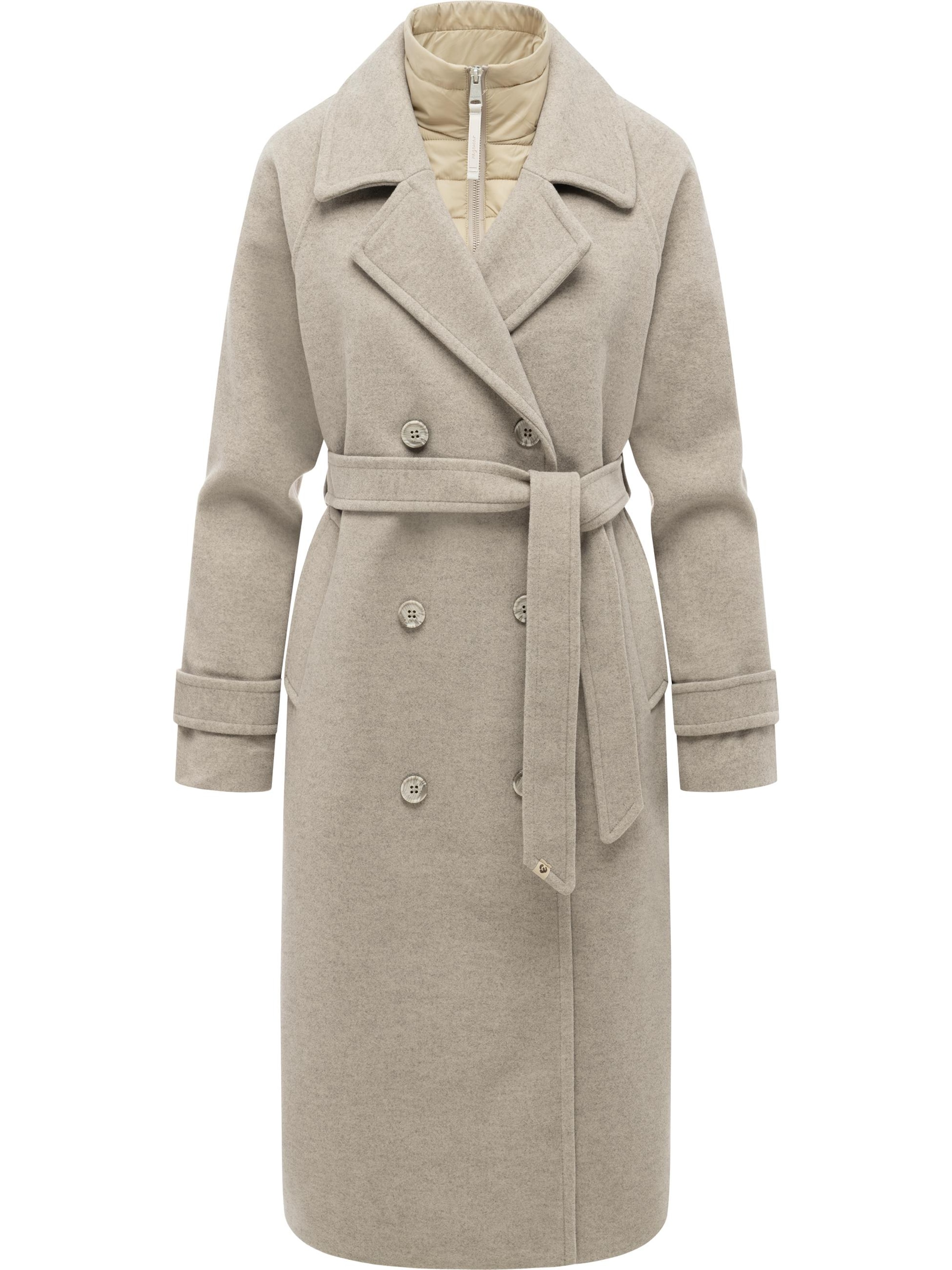 Manteau d’hiver 'Trenchie Felt Y' Ragwear en beige : devant