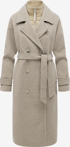 Ragwear Wintermantel 'Trenchie Felt Y' in Beige: voorkant