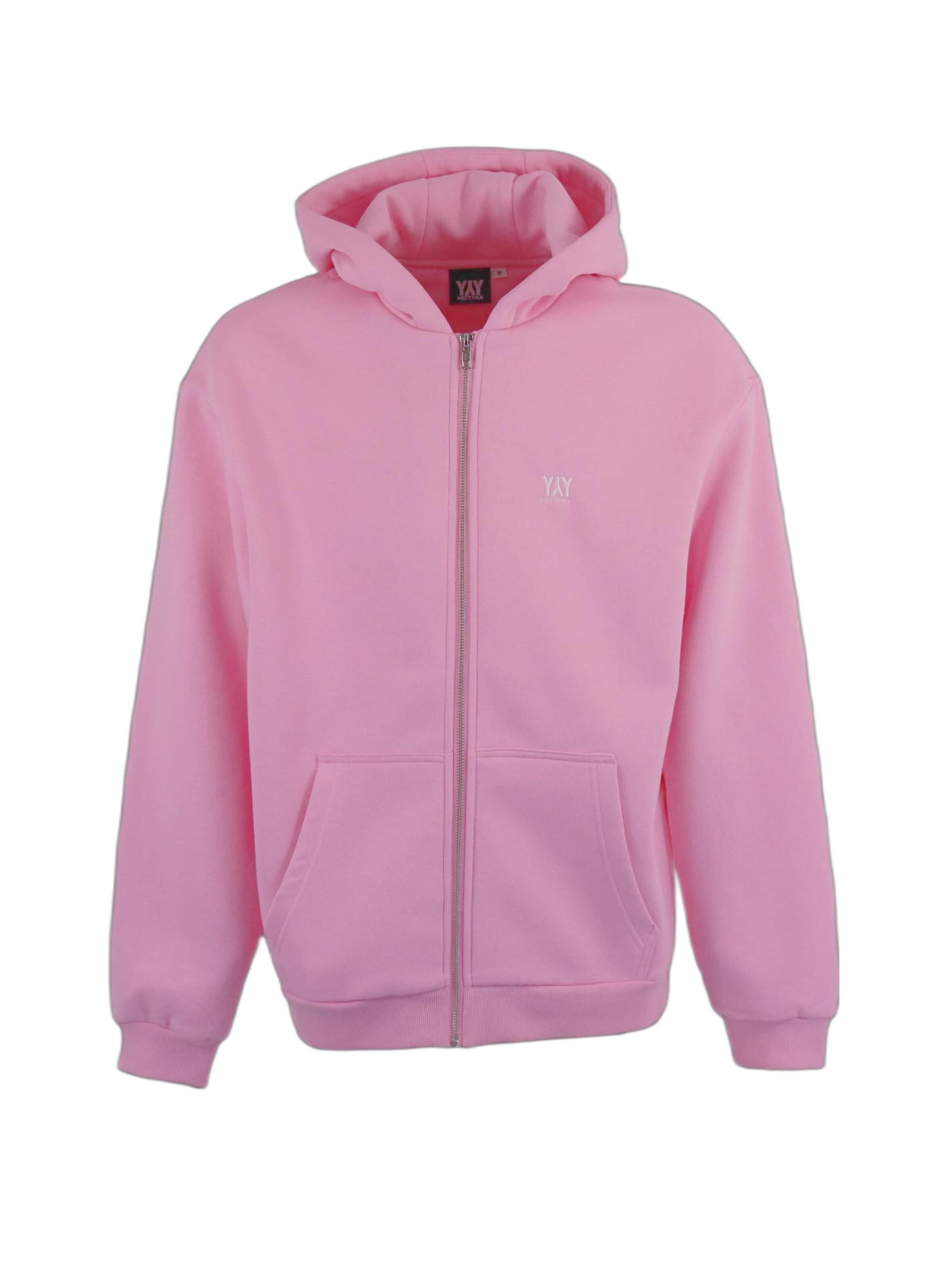 HEFTYKA Zip-Up Hoodie 'ZIP HOODIE' in Pink: front