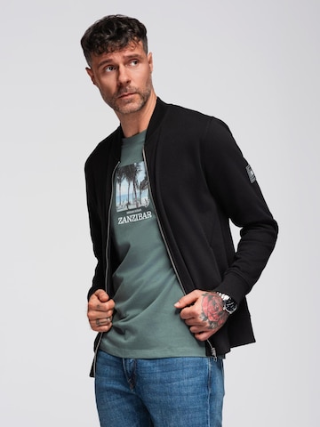 Ombre Sweatvest 'OM-SSZP-0215' in Zwart