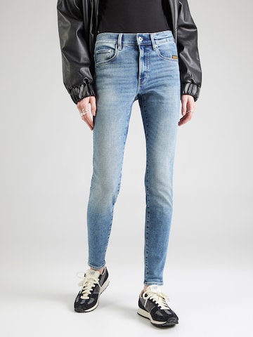 G-STAR - Skinny Calças de ganga '3301' em azul: frente