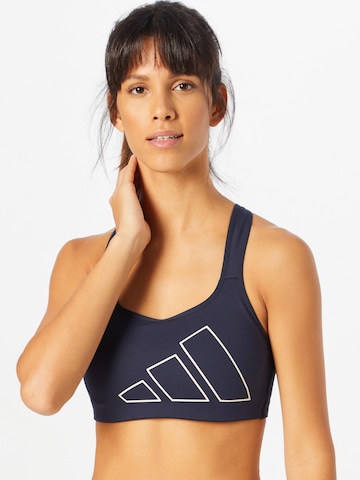 Bustieră Sutien sport 'Tlrd Impact High-Support Logo' de la ADIDAS PERFORMANCE pe albastru: față
