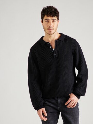 ABOUT YOU x Jaime Lorente Sweater 'Dominic' in Black: front