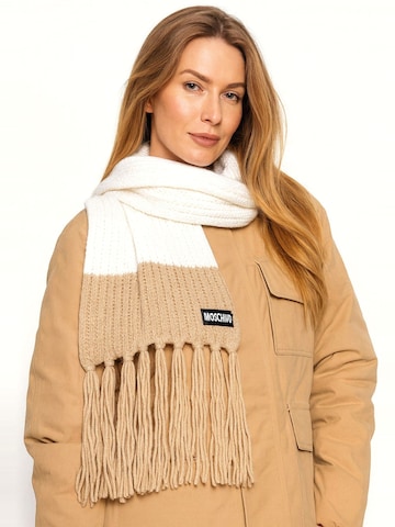MOSCHINO Scarf 'Scarf with Logo' in Beige