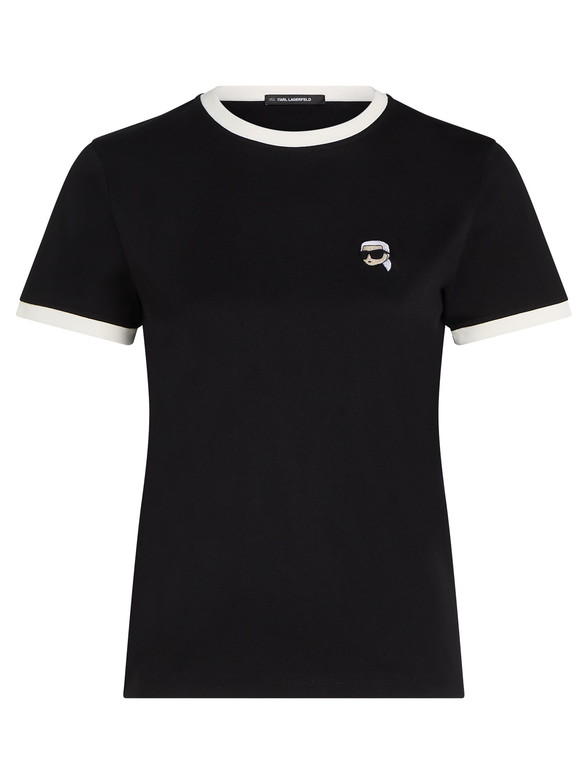 juoda Karl Lagerfeld Marškinėliai: priekis