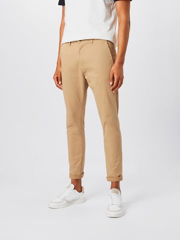 !Solid Regular Chino Pants 'Jim' in Beige: front