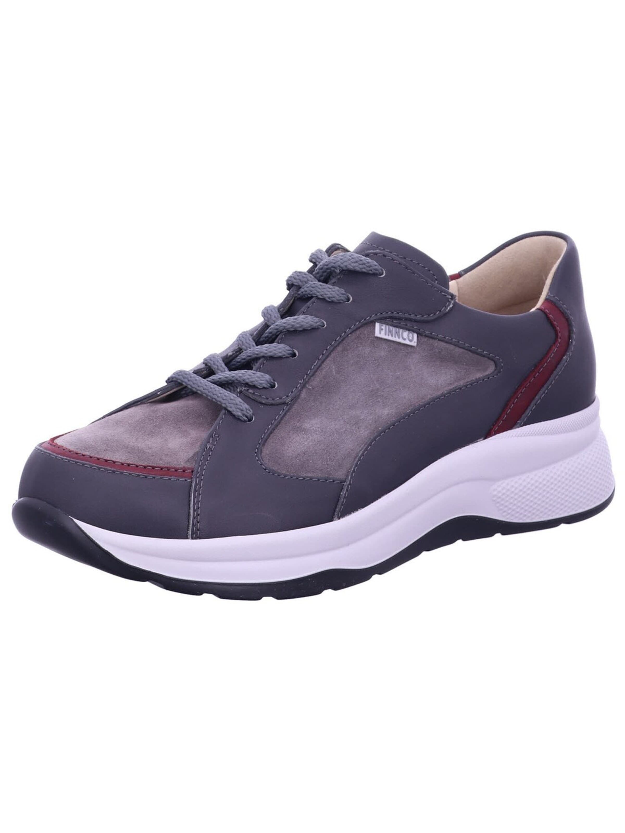 Finn Comfort Låg sneaker 'Sneaker Low Damen 02780 902504 Echtleder in grau' i blå: framsida
