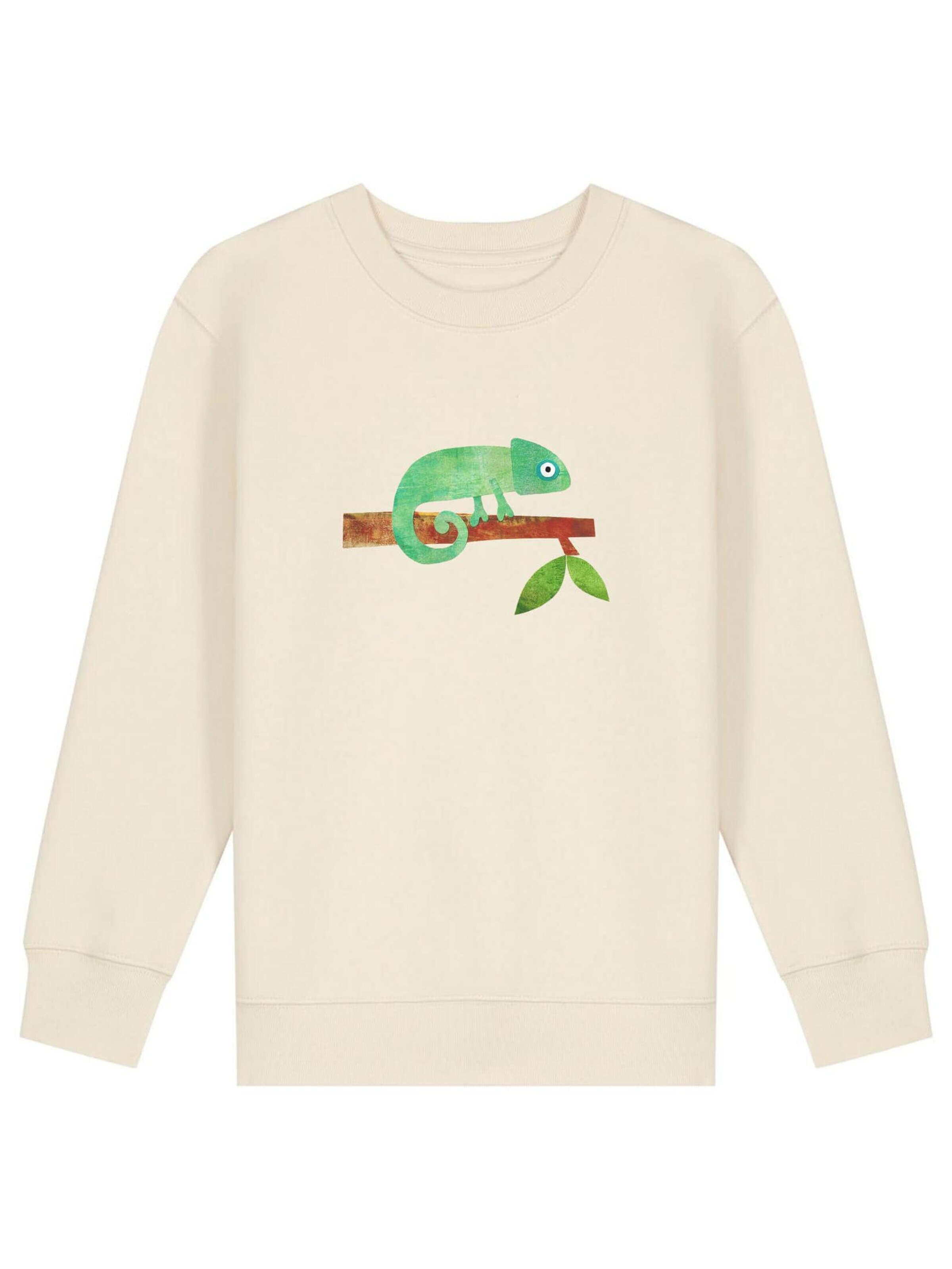 MelaDi Sweatshirt 'Chamäleon'‌‌‌‌‌‌‌‌‌ in Weiß: Vorderseite