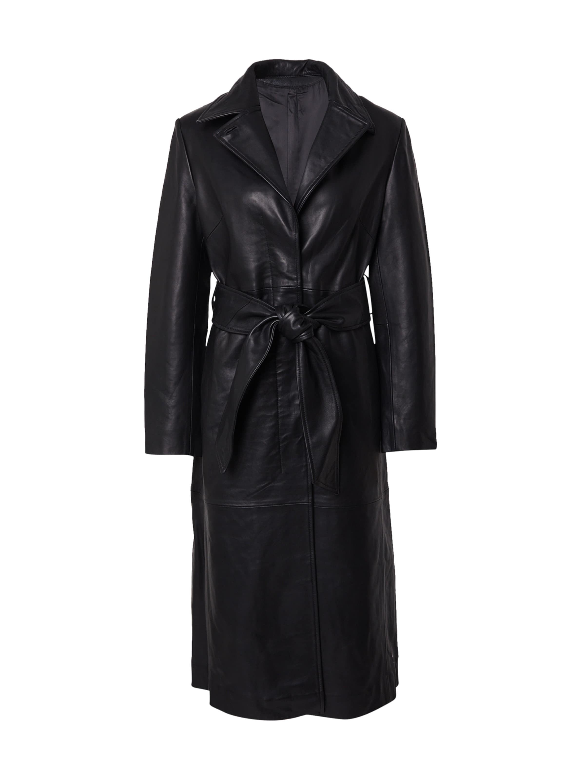 REMAIN Kevad-sügismantel, värv must: eest vaates