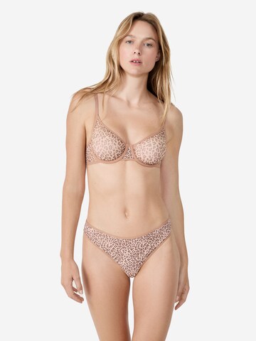 ETAM Thong 'Pure Mesh' in Brown
