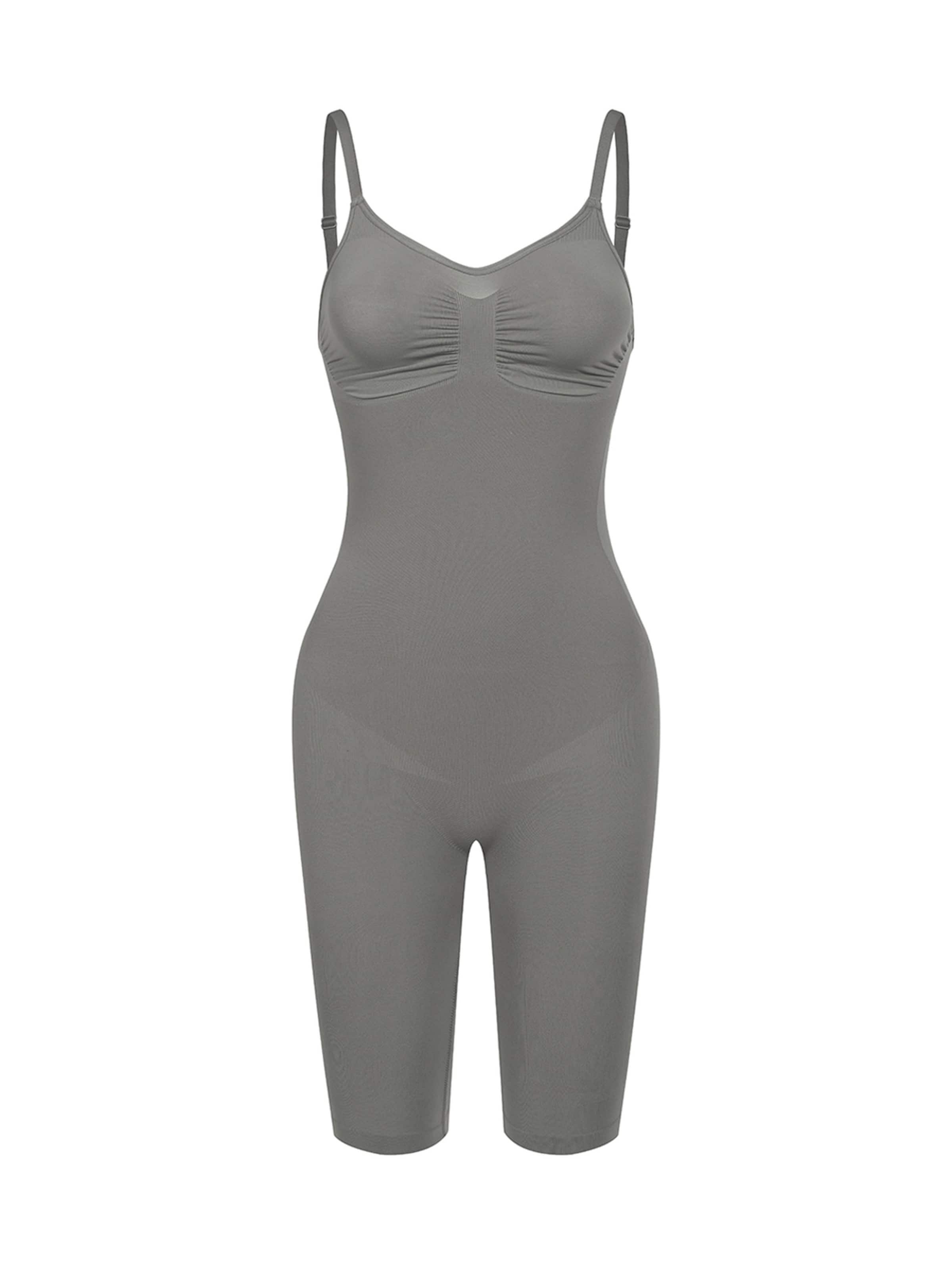cfab (formerly creamy fabrics) - Body moldeador 'Bodysuit Sculpting Shapewear mit Shorts' en gris: frente