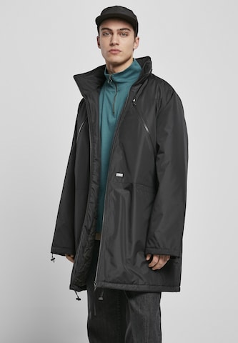Urban Classics Winter Coat in Black: front