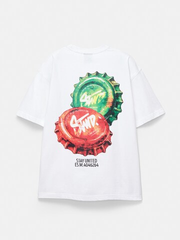 T-Shirt 'STWD' Pull&Bear en blanc