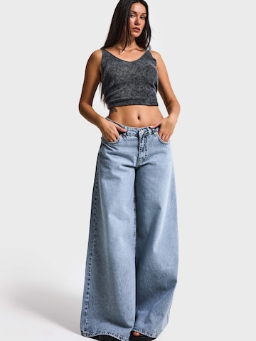 IT'S BASIC Wide leg Jeans 'ELEPHANT LEG LOW RISE JEANS' in Blauw