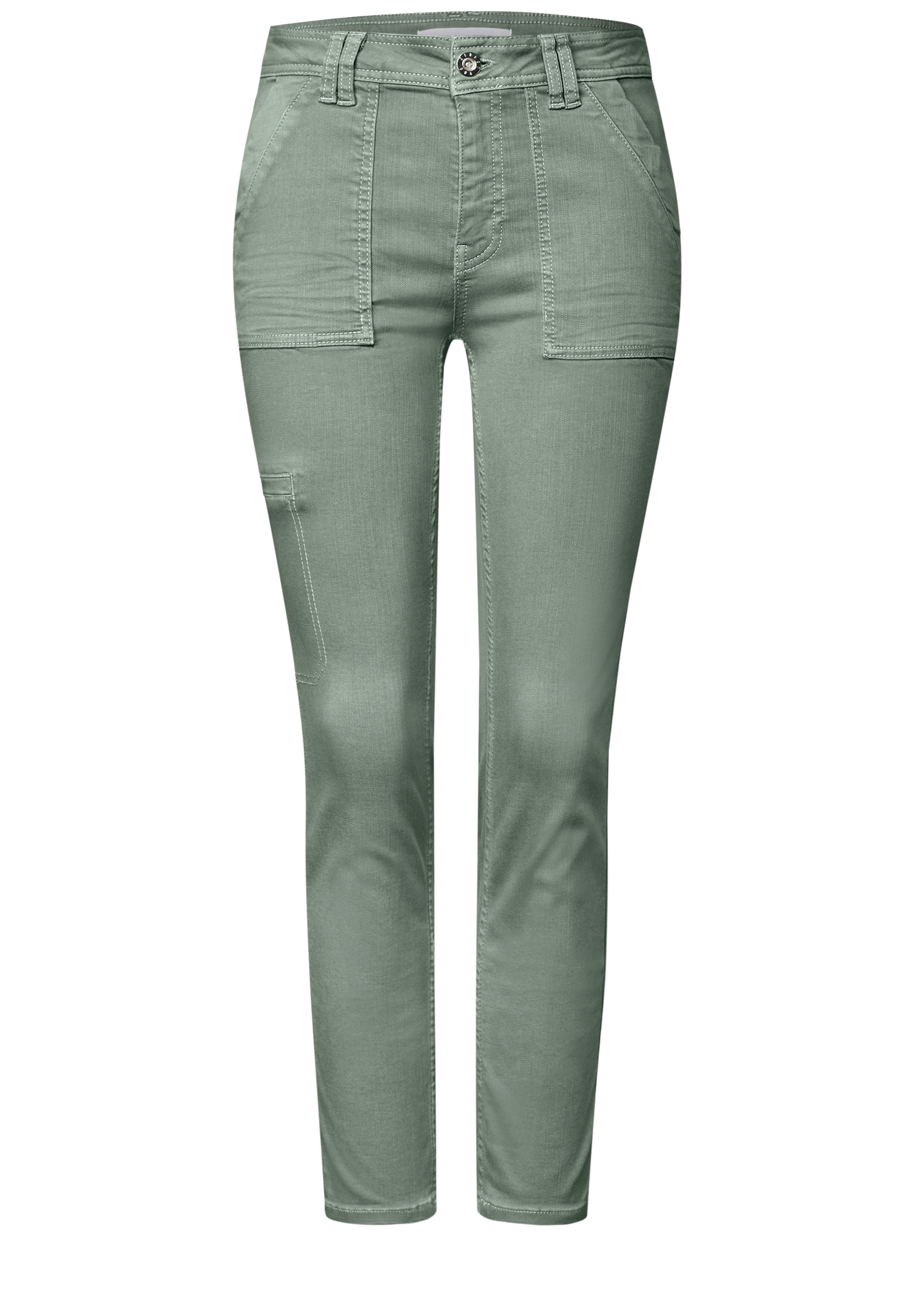 STREET ONE Skinny Jeans in Green: front