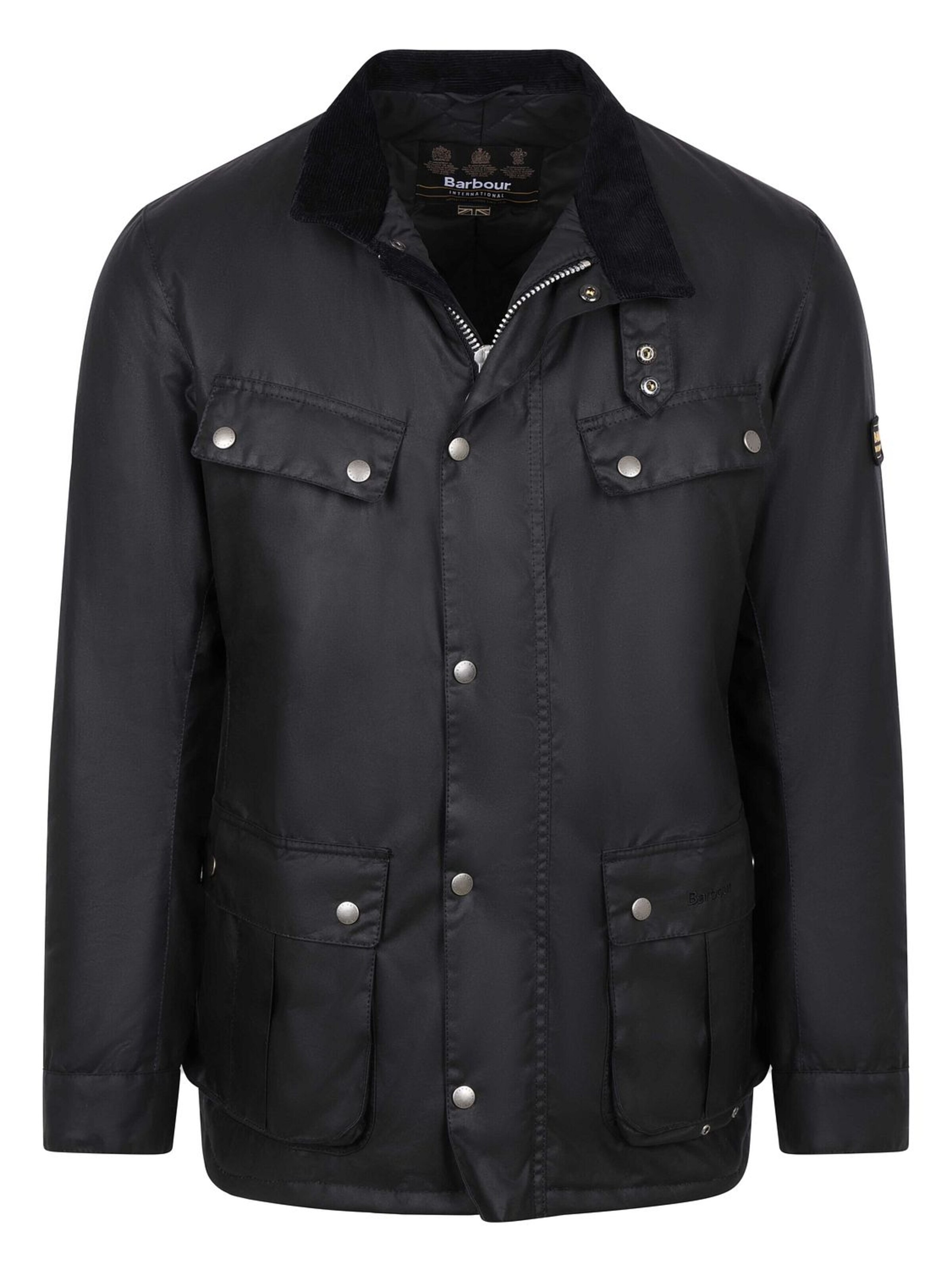Barbour Winter Coat in Black: front