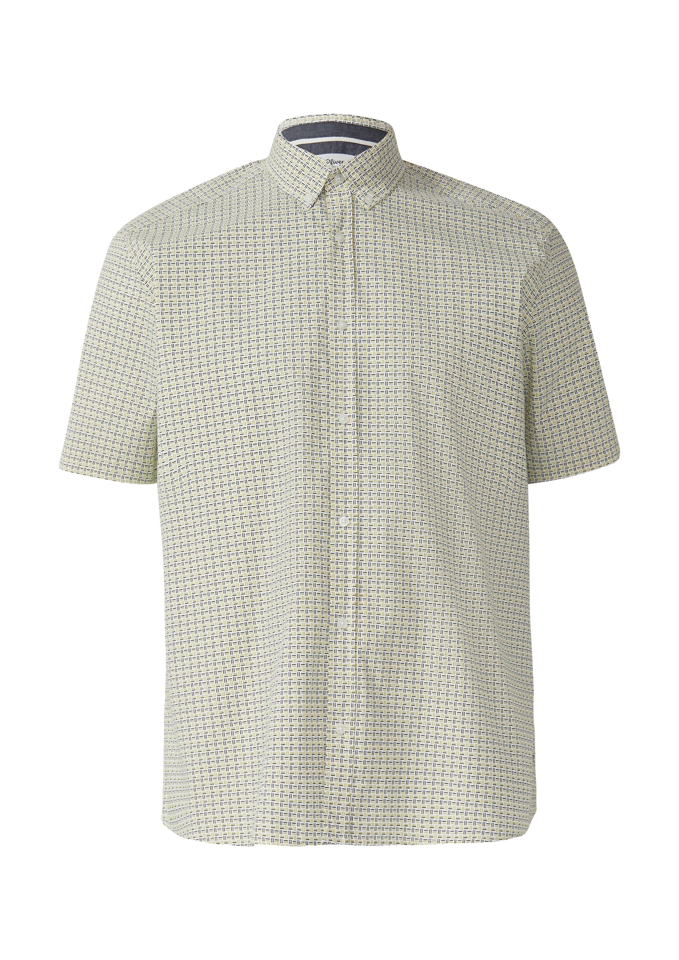 s.Oliver Men Big Sizes Hemd in Gelb: Vorderseite