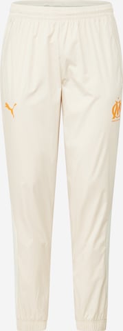 Coupe slim Pantalon de sport 'OM Prematch' PUMA en beige : devant