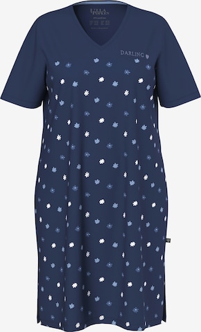 Ulla Popken Nachthemd in Blauw: voorkant