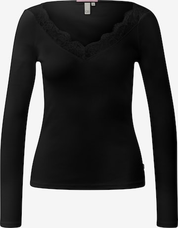 QS T-Shirt in Schwarz: Vorderseite