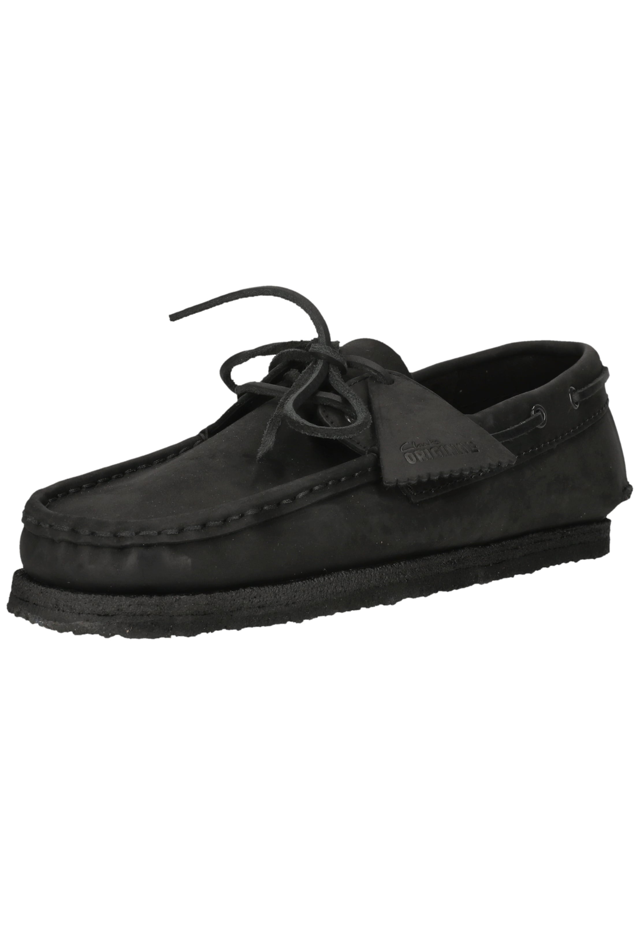 CLARKS Schnürschuhe 'Godney Boat' in Schwarz: Vorderseite