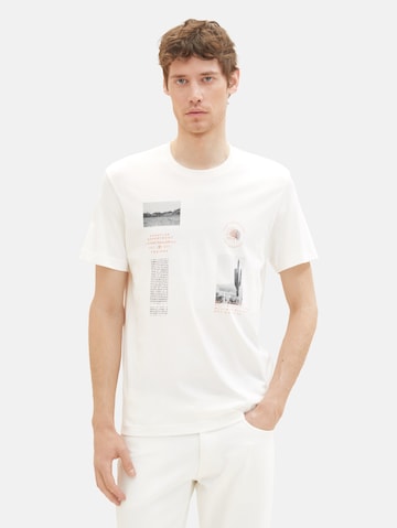 T-Shirt TOM TAILOR en blanc : devant