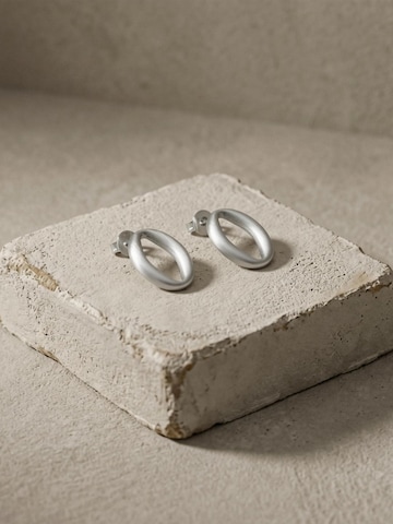 DNSK Copenhagen Øreringe 'SIGRID Waterproof Silver Stainless Steel Post Earring - Brushed Finish' i sølv
