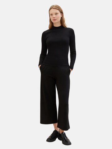 TOM TAILOR DENIM Wide leg Trousers in Black