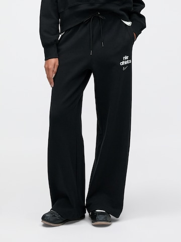 Nike Sportswear Wide Leg Hose 'PHNX FLC' in Schwarz: Vorderseite