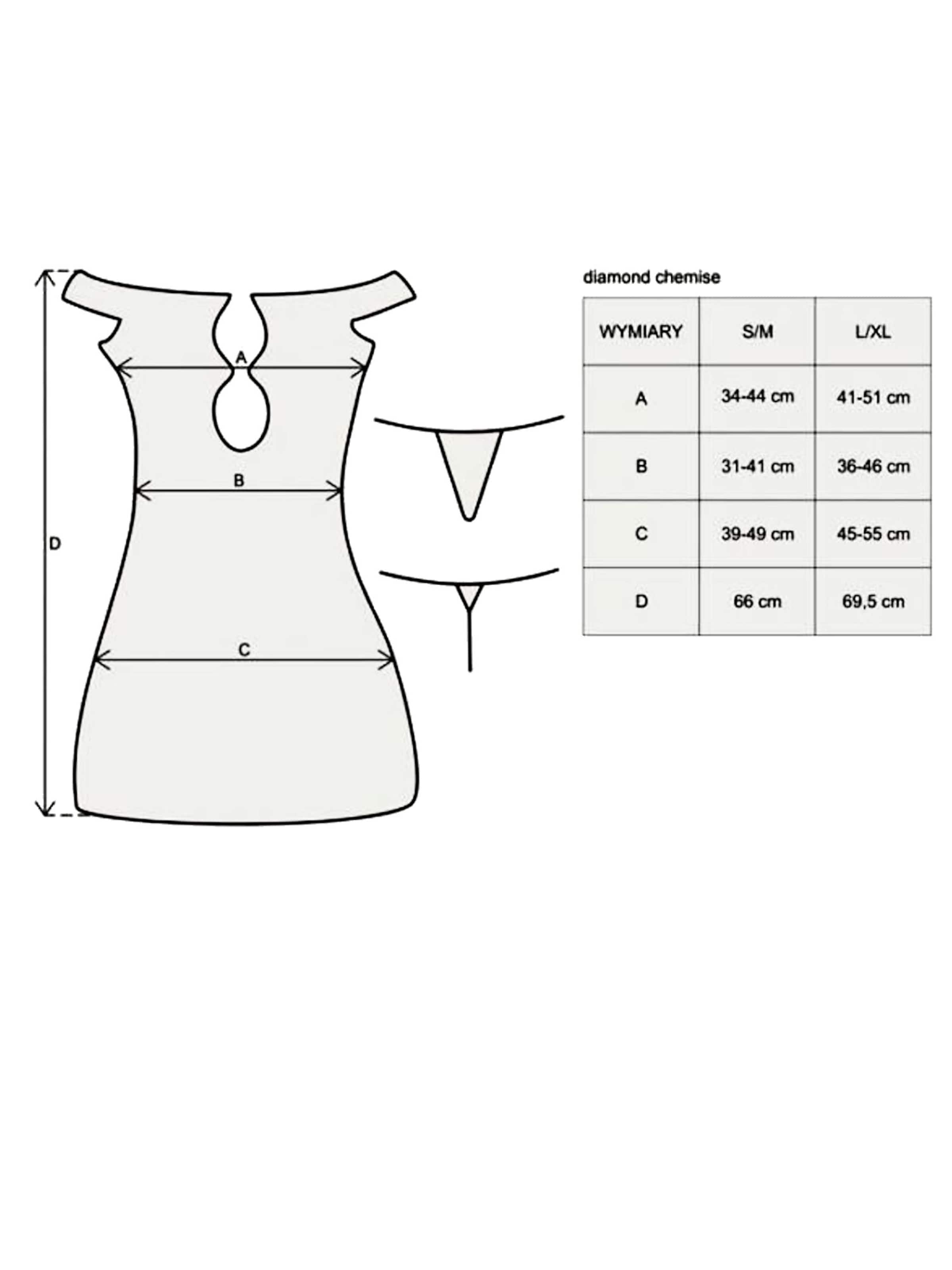 Obsessive Negligee 'Chemise Diamond' in Black