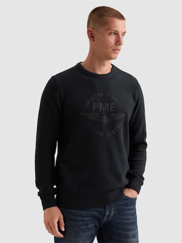 Pull-over 'Pullover with crewneck and artwork' PME Legend en bleu : devant