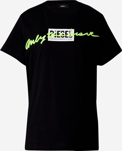 DIESEL T-shirt 'Daria' en vert fluo / noir / blanc, Vue avec produit