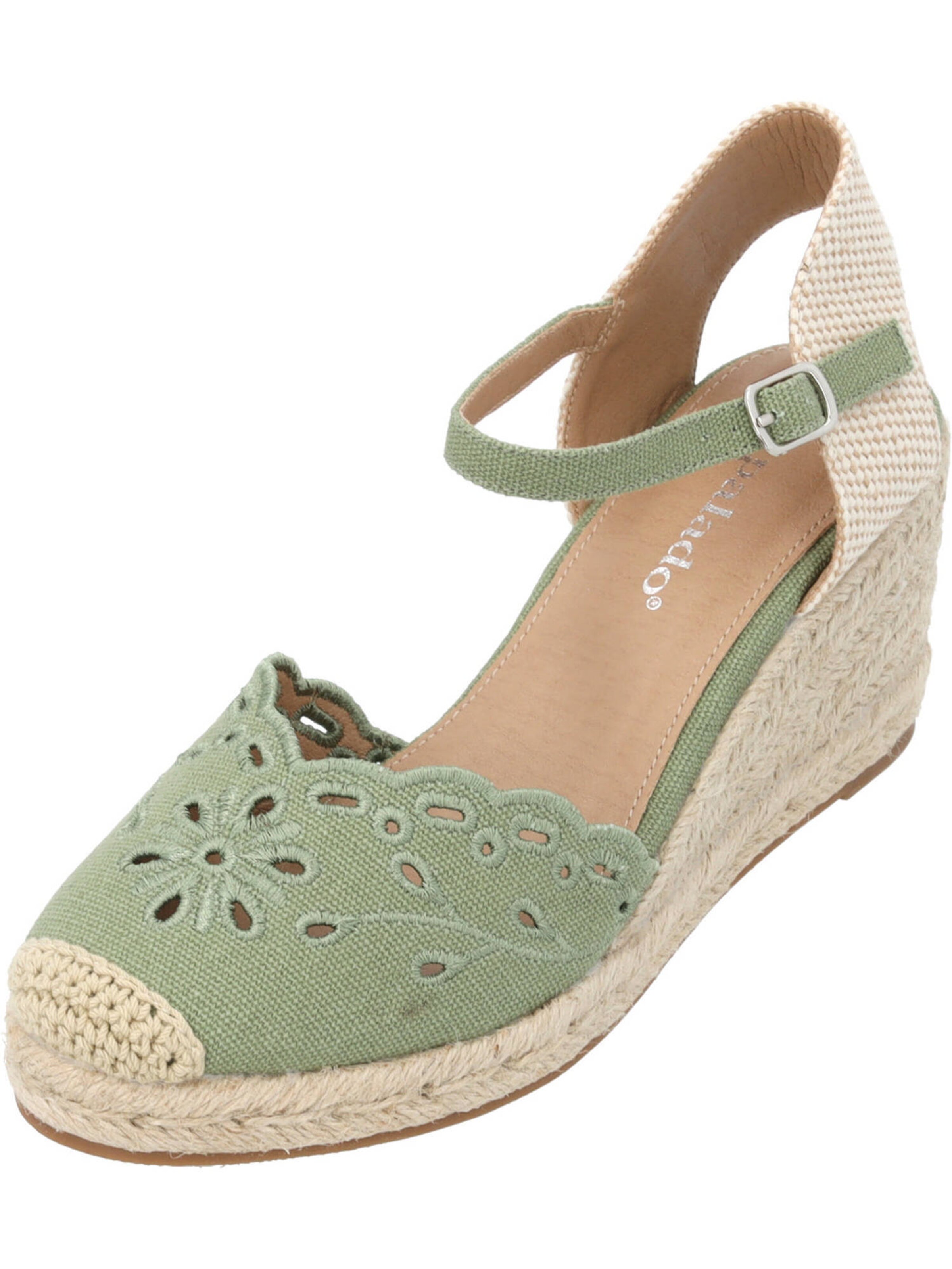 Palado Keilsandalette 'Enrona' in Grün: Vorderseite