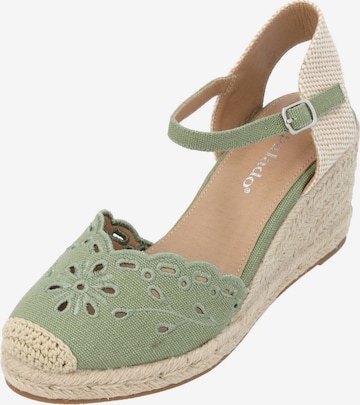 Palado Keilsandalette 'Enrona' in Grün: Vorderseite