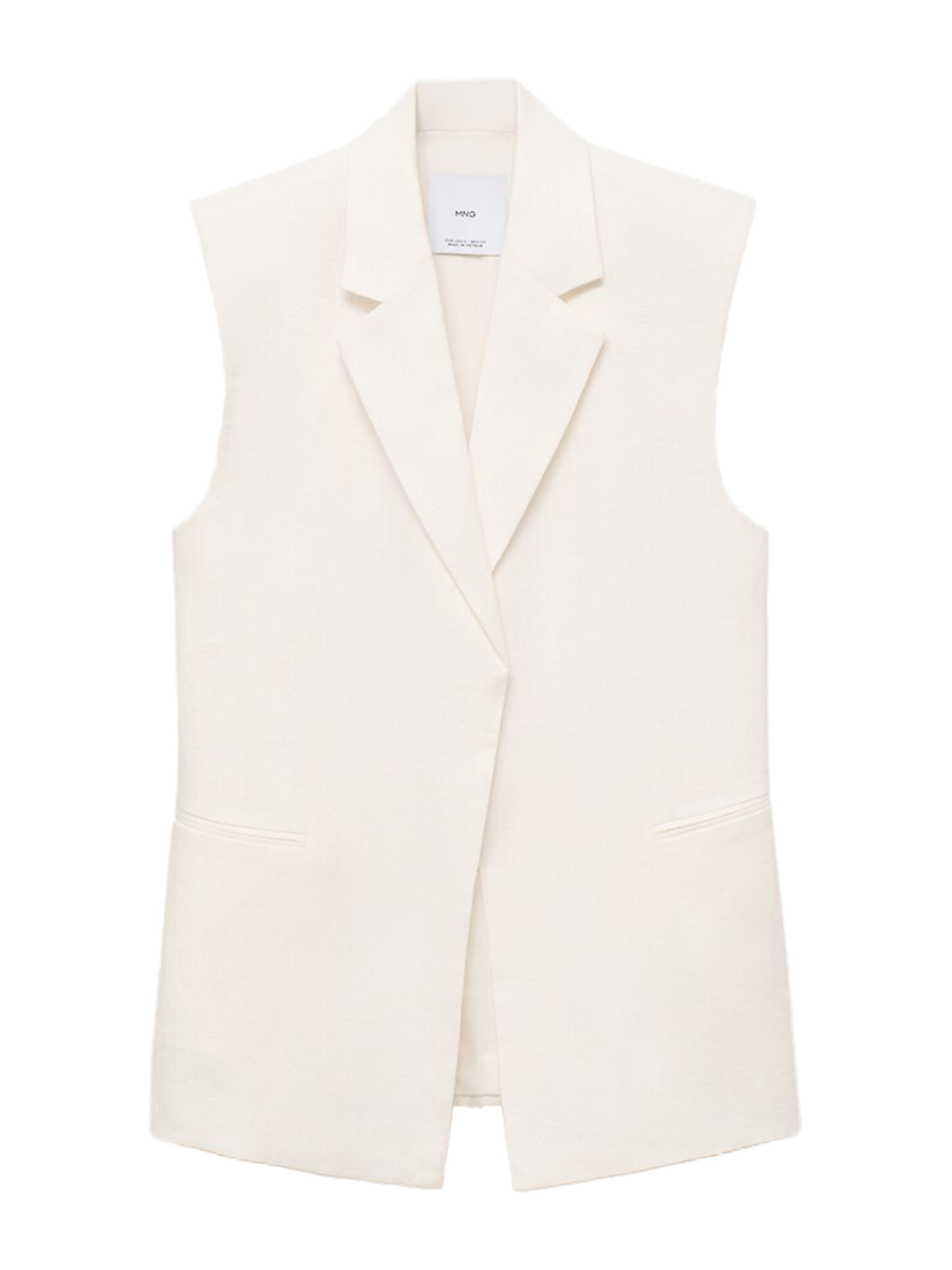 MANGO Jakkesætsvest 'BORELI2' i hvid: forside