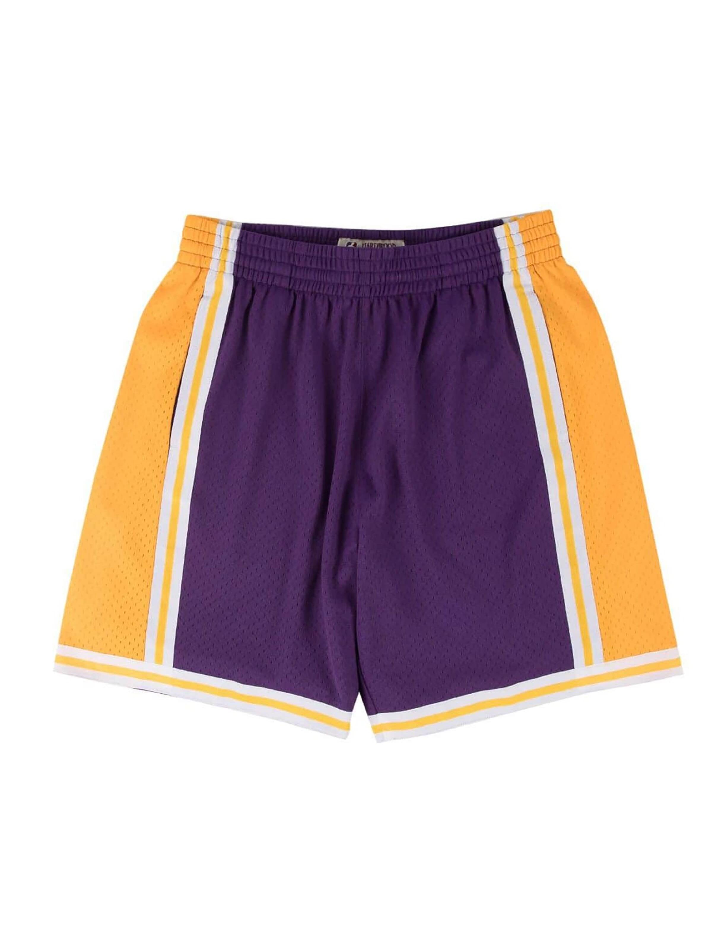 Mitchell & Ness Sporthose 'Los Angeles Lakers'‌‌‌‌‌‌‌‌ in S in gelb / dunkellila / weiß, Produktansicht