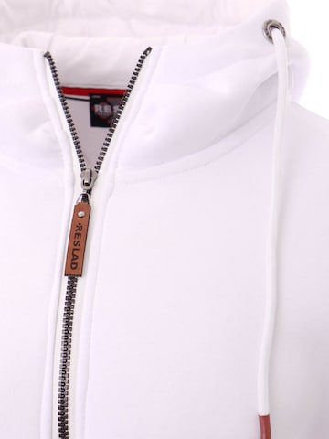 Reslad Sweatjacke 'Sweatjacke Zipper High' in Weiß
