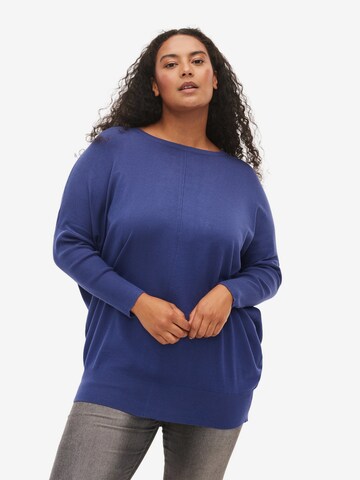 Zizzi Sweater 'MCARRIE' in Blue: front