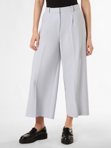 HUGO Wide leg Pleat-Front Pants 'Halissa' in Blue: front