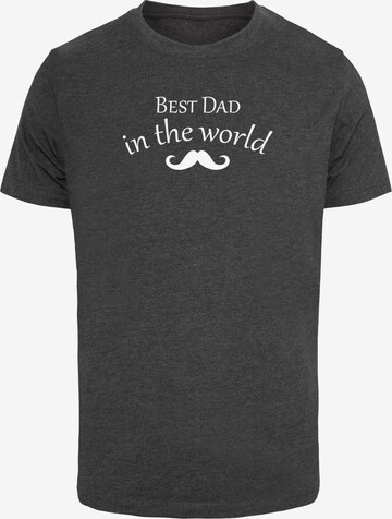 Maglietta 'Fathers Day - Best Dad In The World' di Merchcode in grigio: frontale