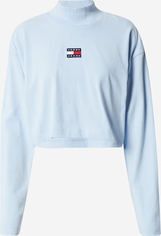 Tricou de la Tommy Jeans pe albastru: față