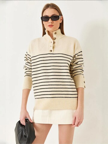 Pull-over Bianco Lucci en beige : devant